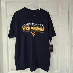 West Virginia Mountaineers Men's Captivating SS T-Shirt‎ Navy Cotton Sz 2XL NWT